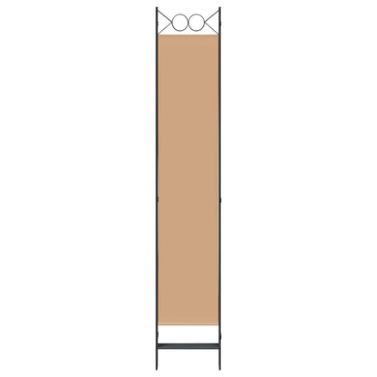 5-Panel Room Divider Beige 200 x 220 cm Stof