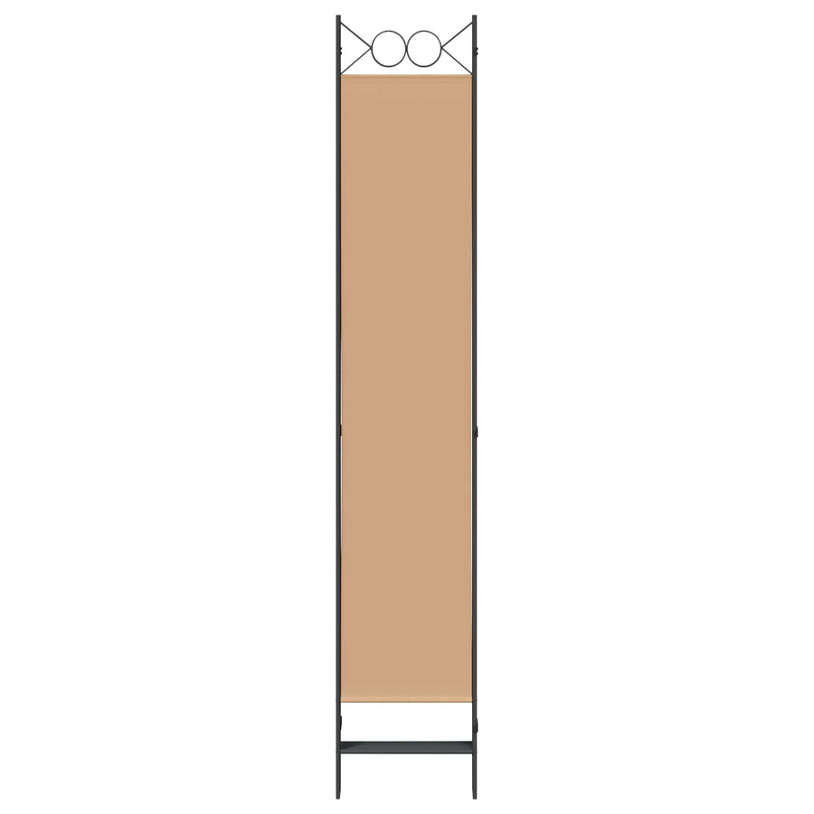 5-Panel Room Divider Beige 200 x 220 cm Stof