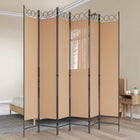 Kamerscherm 6 panelen 240x220 cm beige stof