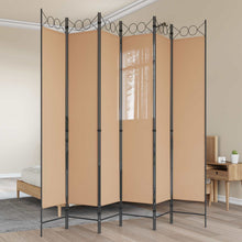 6-Panelen Kamerscherm Beige 240 x 220 cm Stof