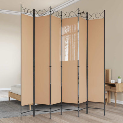 6-Panelen Kamerscherm Beige 240 x 220 cm Stof