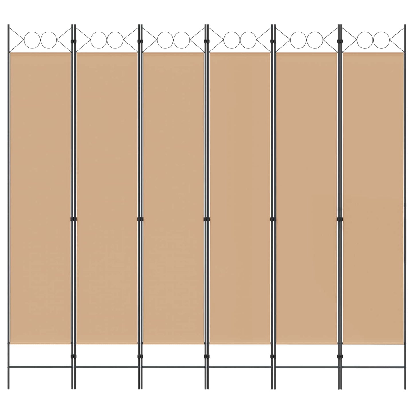 6-Panelen Kamerscherm Beige 240 x 220 cm Stof