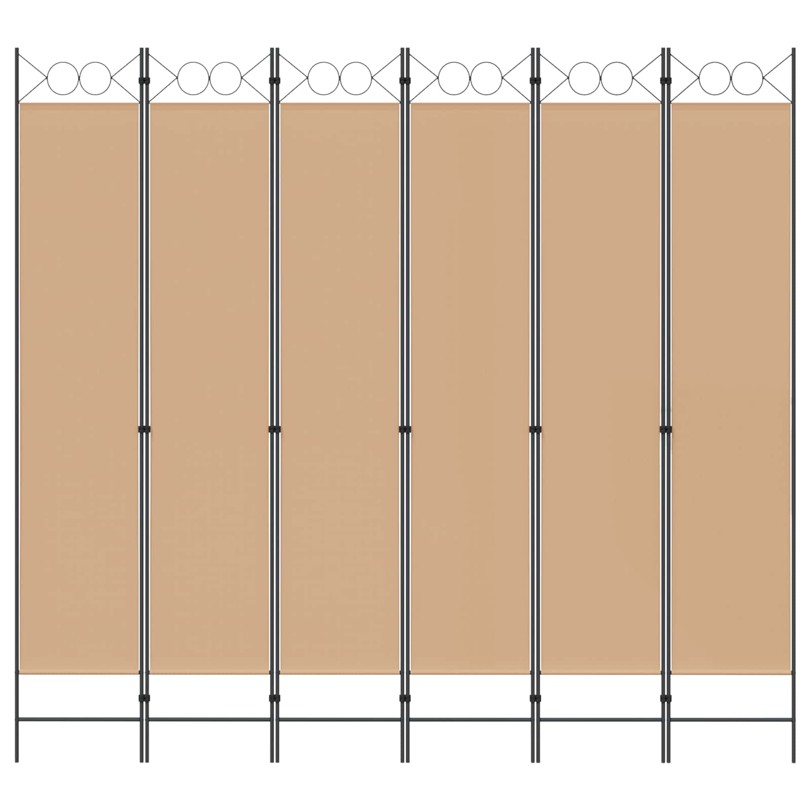 6-Panelen Kamerscherm Beige 240 x 220 cm Stof