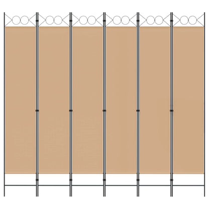 6-Panelen Kamerscherm Beige 240 x 220 cm Stof