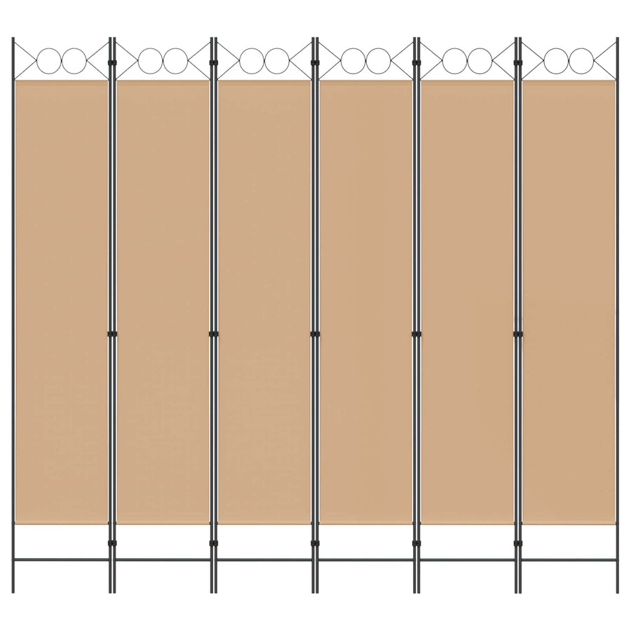 6-Panelen Kamerscherm Beige 240 x 220 cm Stof
