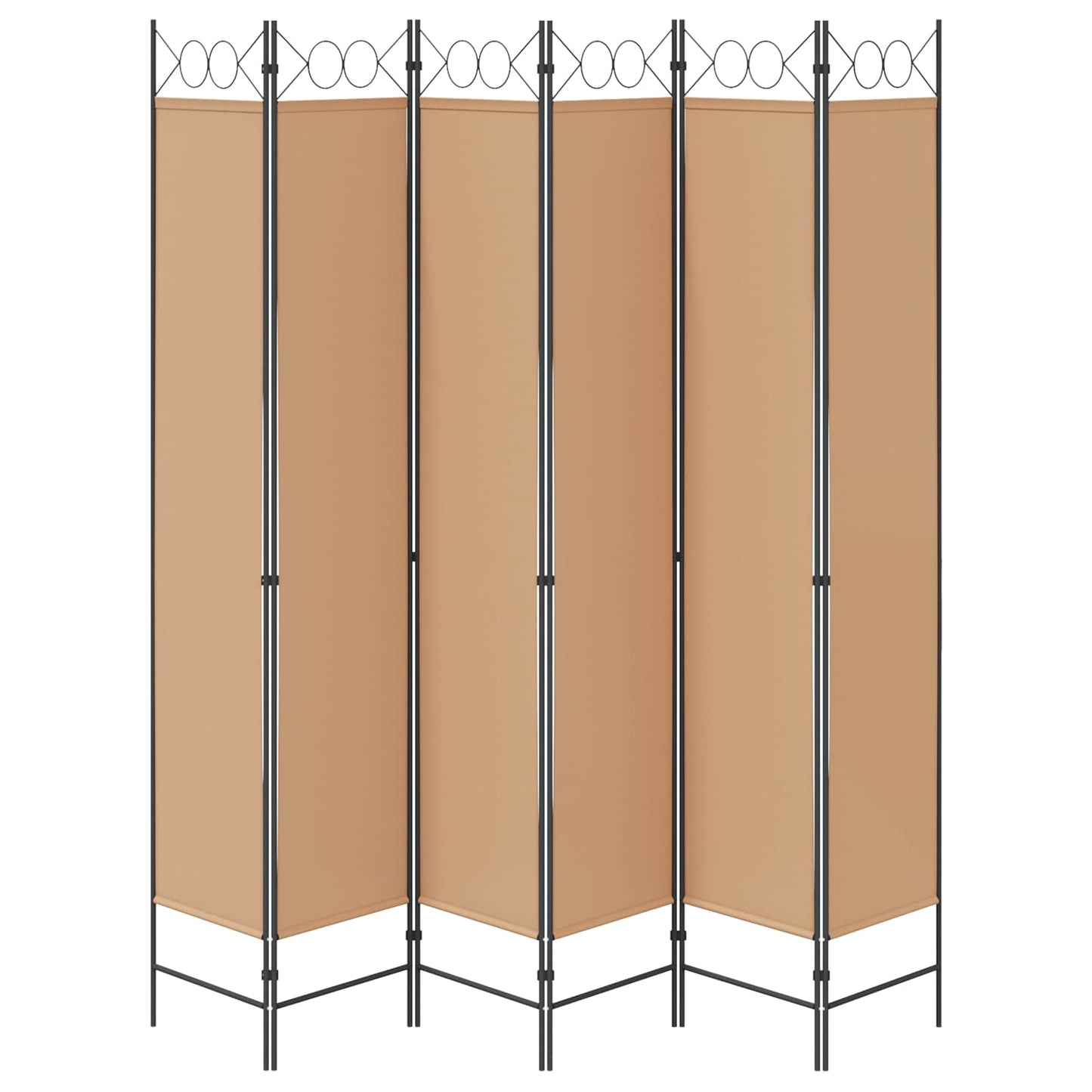6-Panelen Kamerscherm Beige 240 x 220 cm Stof