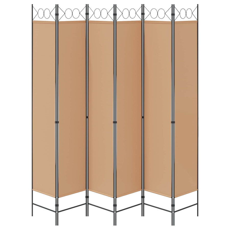 6-Panelen Kamerscherm Beige 240 x 220 cm Stof