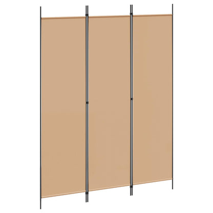 3-Panel Room Divider Beige 150 x 200 cm Stof