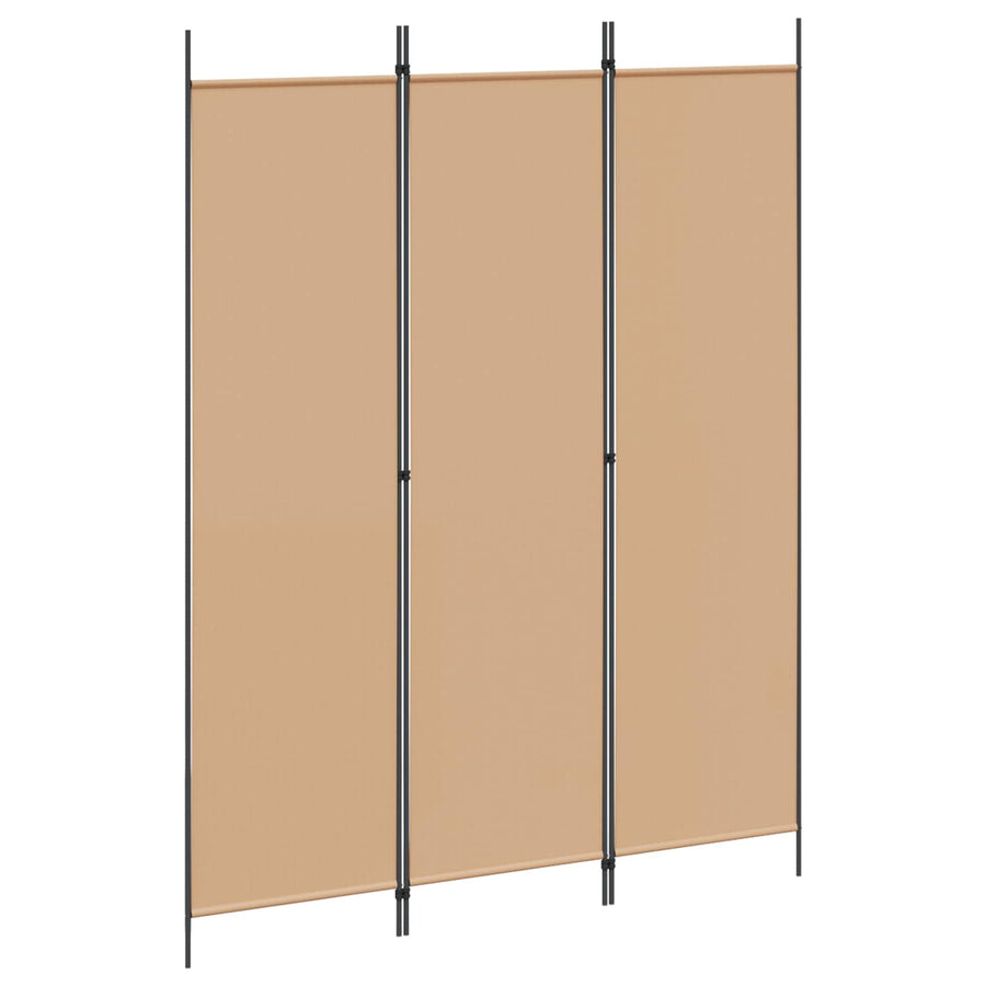 3-Panel Room Divider Beige 150 x 200 cm Stof