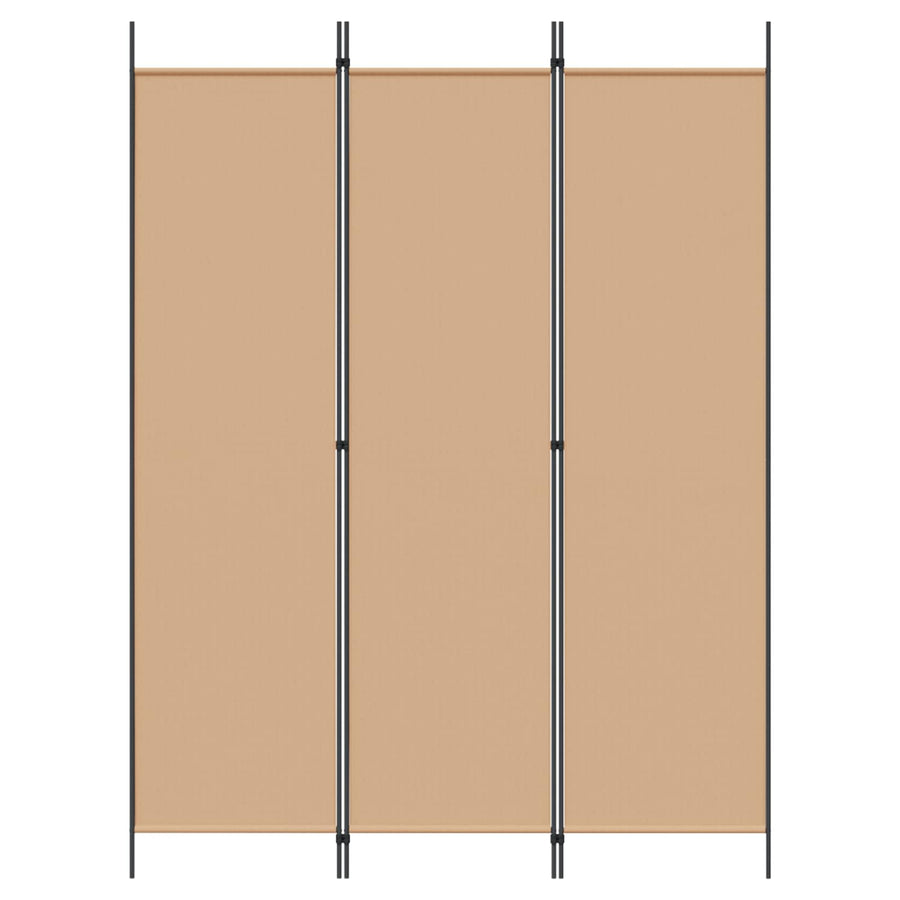 3-Panel Room Divider Beige 150 x 200 cm Stof