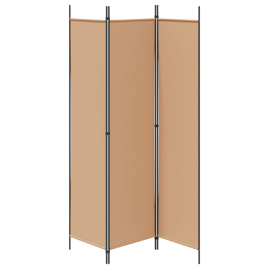 3-Panel Room Divider Beige 150 x 200 cm Stof