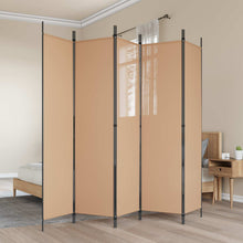5-Panel Room Divider Beige 250 x 200 cm Stof
