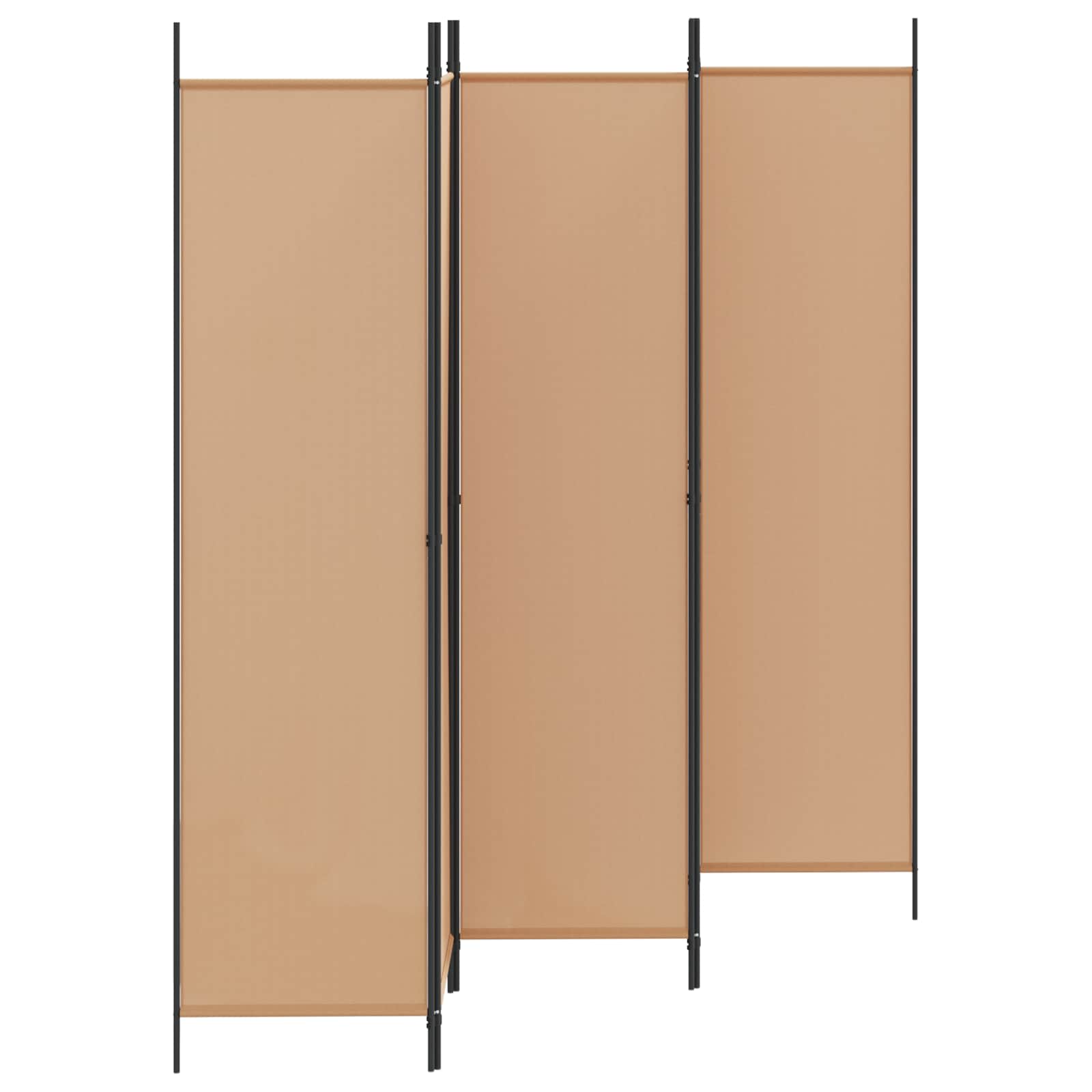 5-Panel Room Divider Beige 250 x 200 cm Stof
