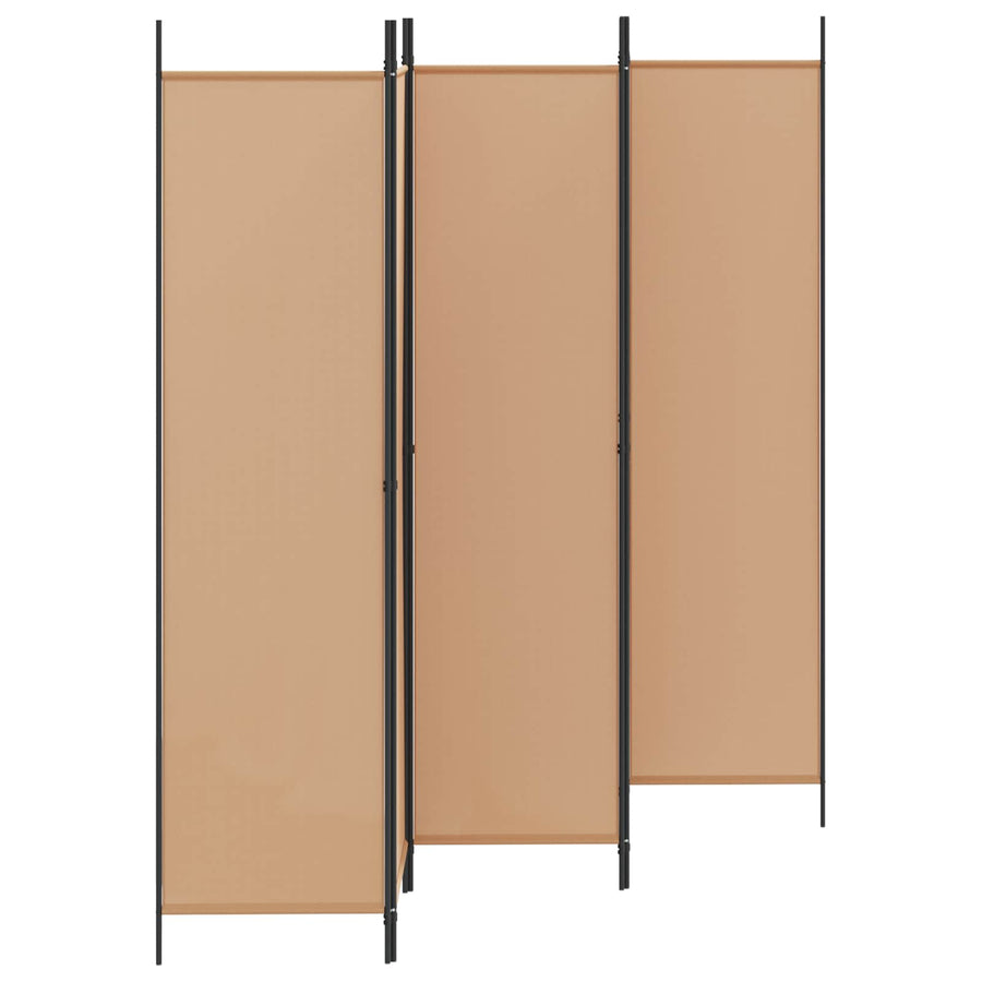 5-Panel Room Divider Beige 250 x 200 cm Stof