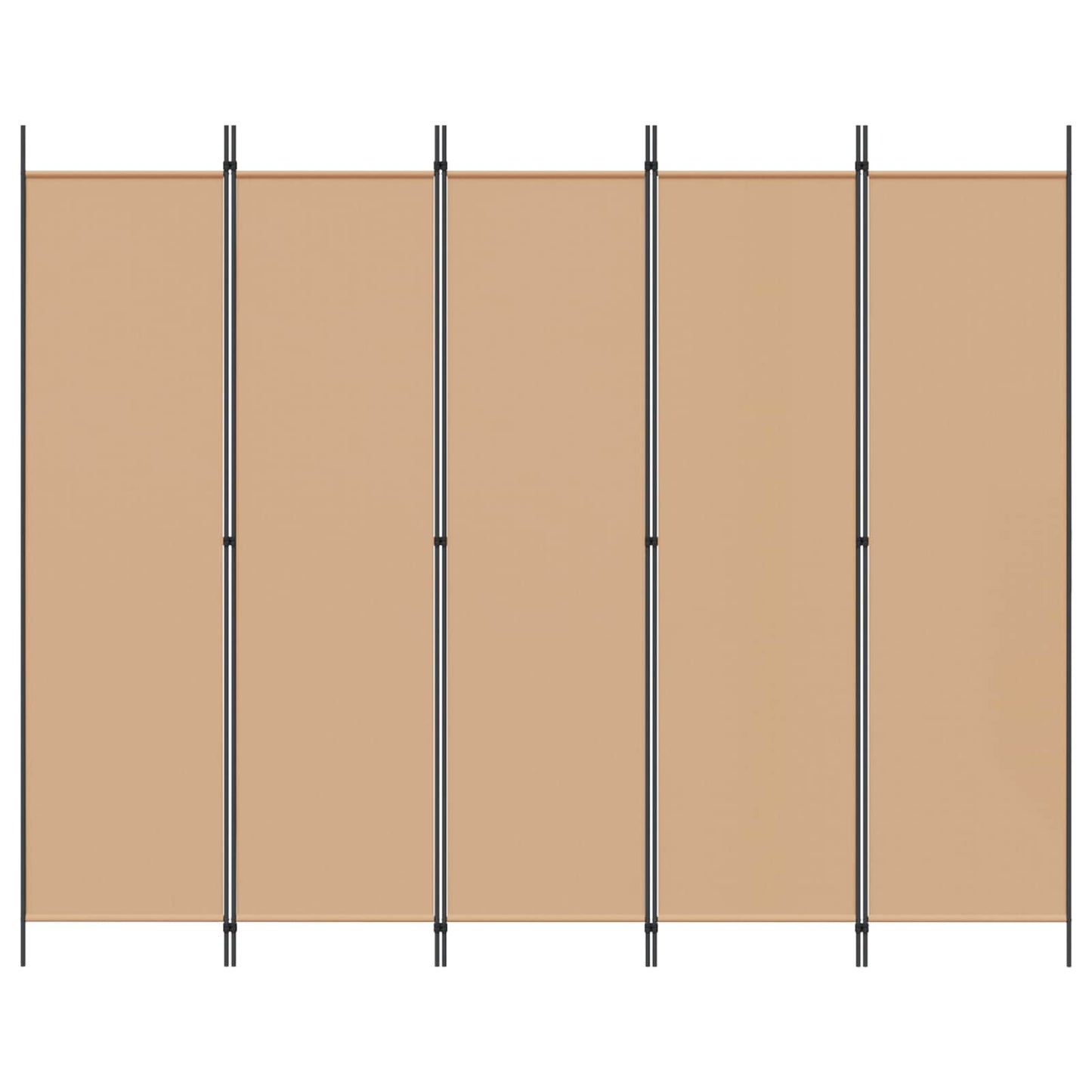5-Panel Room Divider Beige 250 x 200 cm Stof