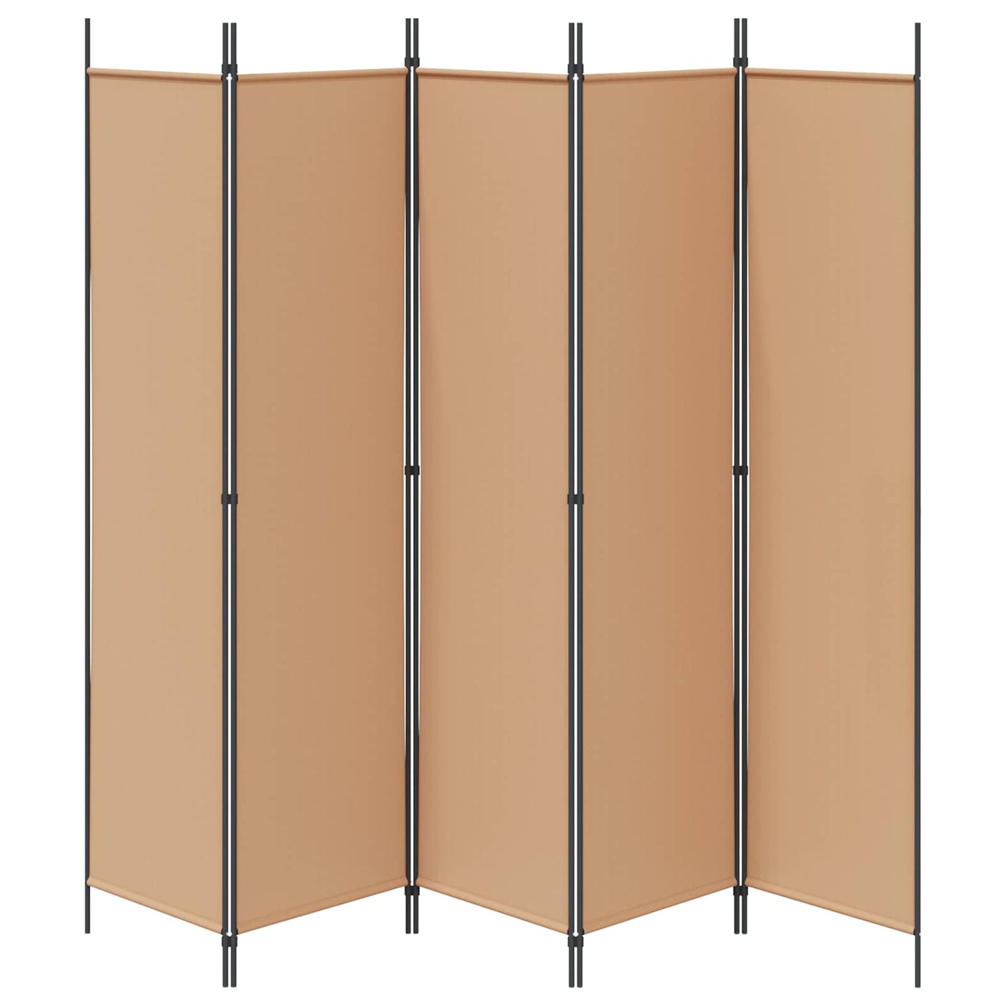 5-Panel Room Divider Beige 250 x 200 cm Stof