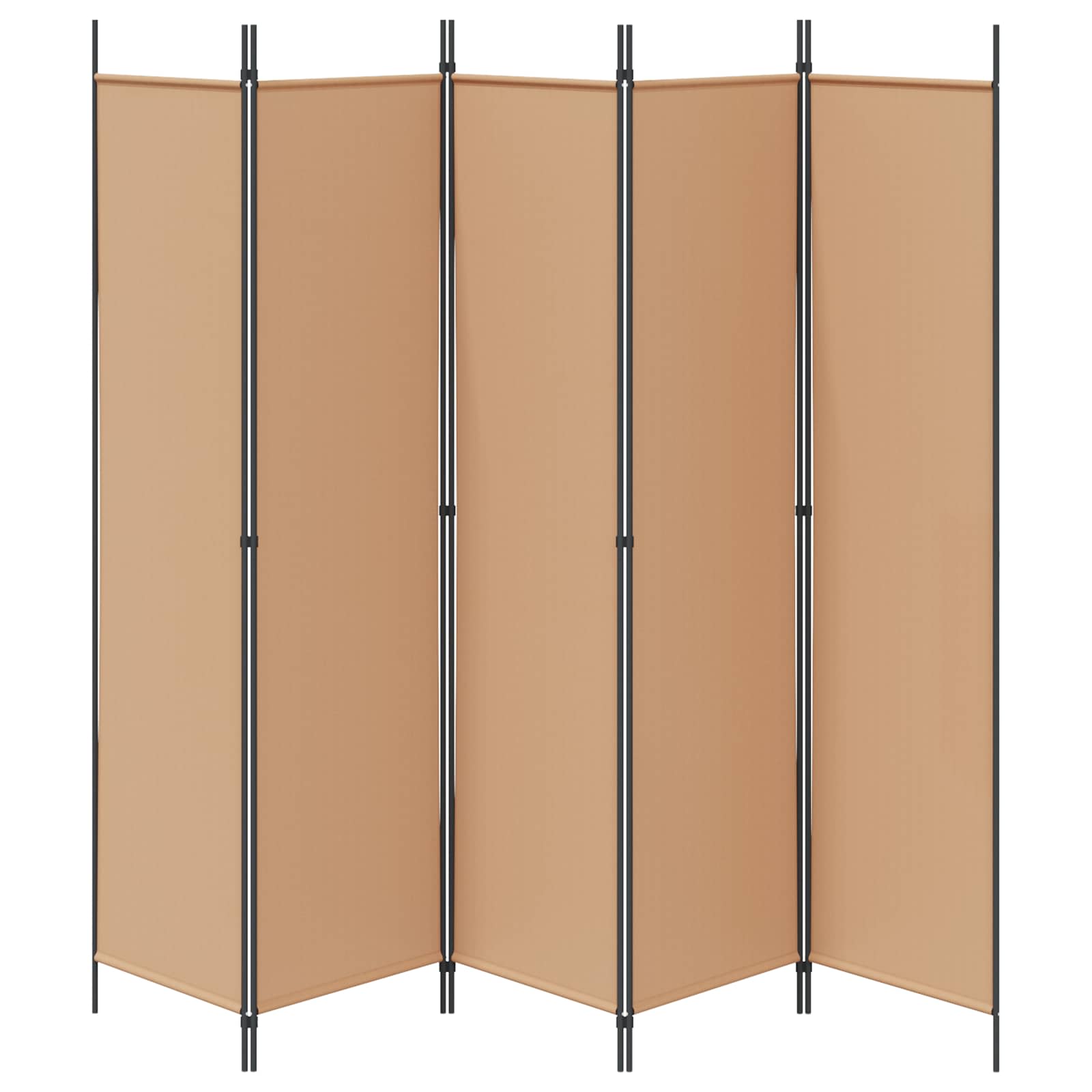 5-Panel Room Divider Beige 250 x 200 cm Stof