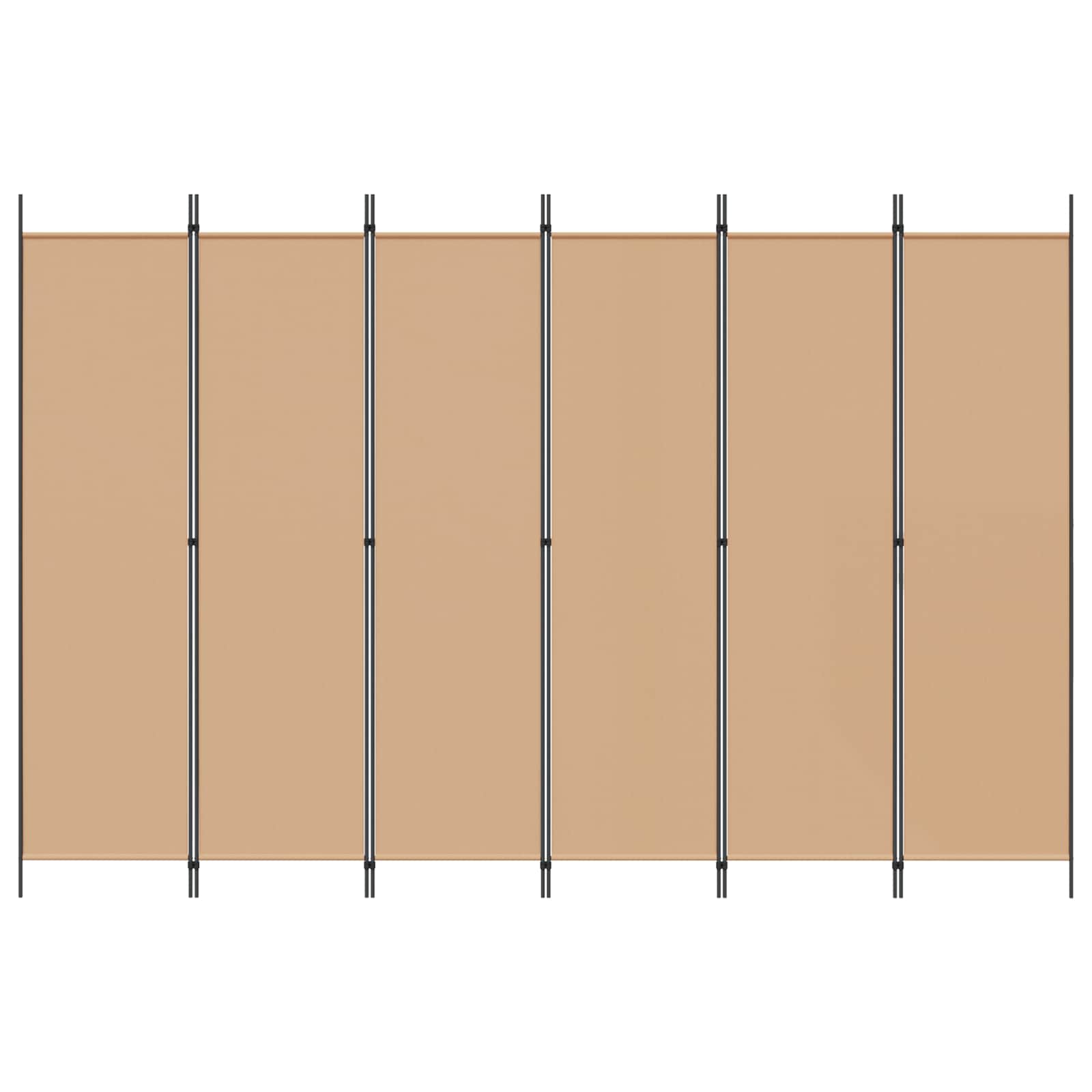 6-Panelen Kamerscherm Beige 300 x 200 cm Stof