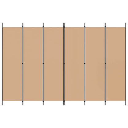 6-Panelen Kamerscherm Beige 300 x 200 cm Stof