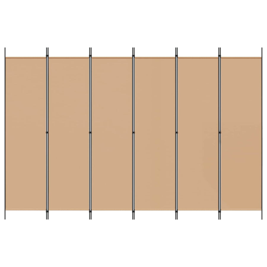 6-Panelen Kamerscherm Beige 300 x 200 cm Stof