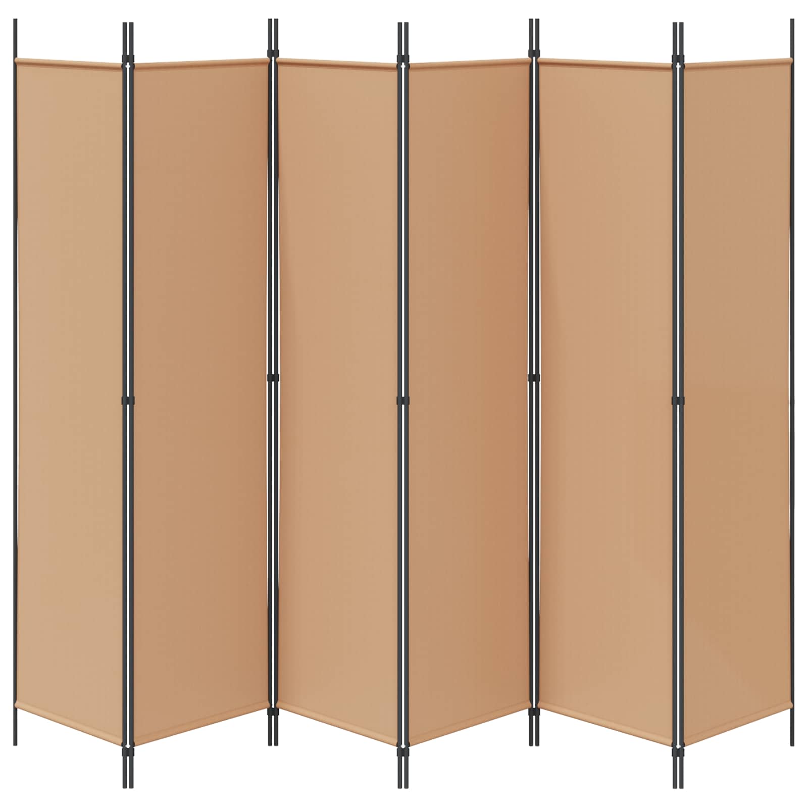 6-Panelen Kamerscherm Beige 300 x 200 cm Stof