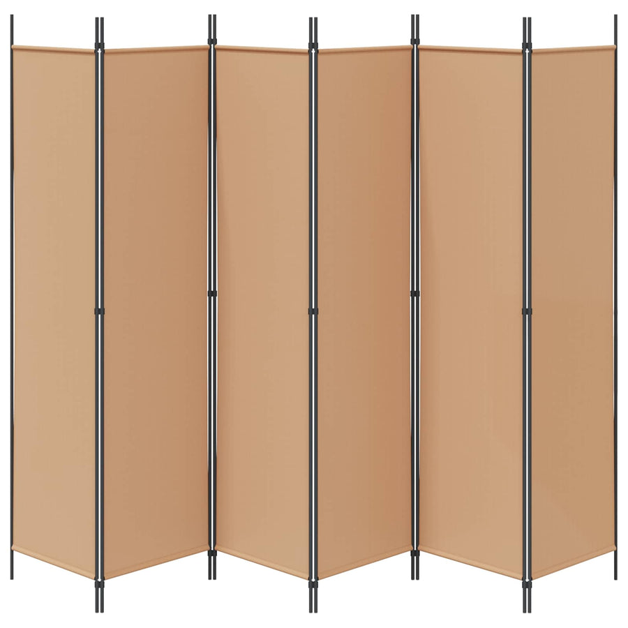 6-Panelen Kamerscherm Beige 300 x 200 cm Stof