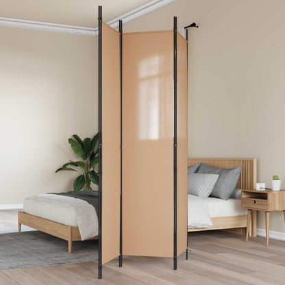 3-Panel Room Divider Beige 150 x 220 cm Stof