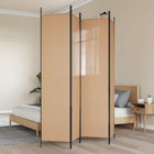 Kamerscherm 4 panelen beige 200x220 cm stof