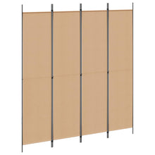 4-panelen roomdivider Beige 200 x 220 cm Stof