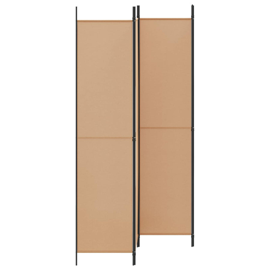 4-panelen roomdivider Beige 200 x 220 cm Stof