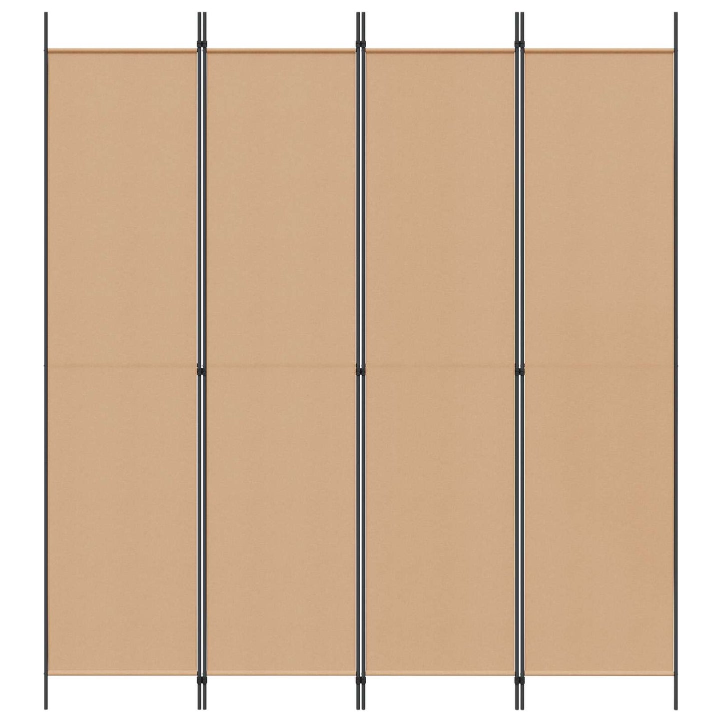 4-panelen roomdivider Beige 200 x 220 cm Stof