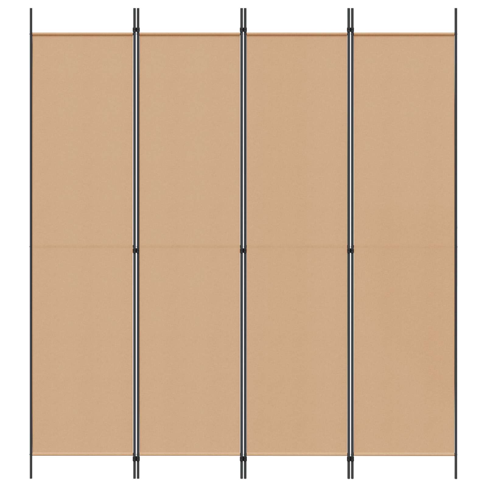 4-panelen roomdivider Beige 200 x 220 cm Stof