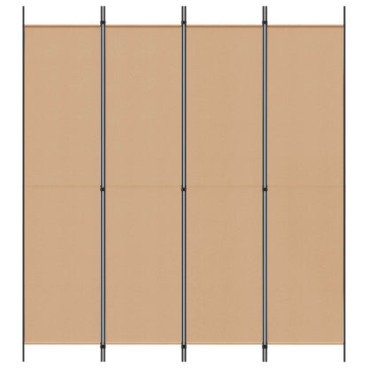 4-panelen roomdivider Beige 200 x 220 cm Stof