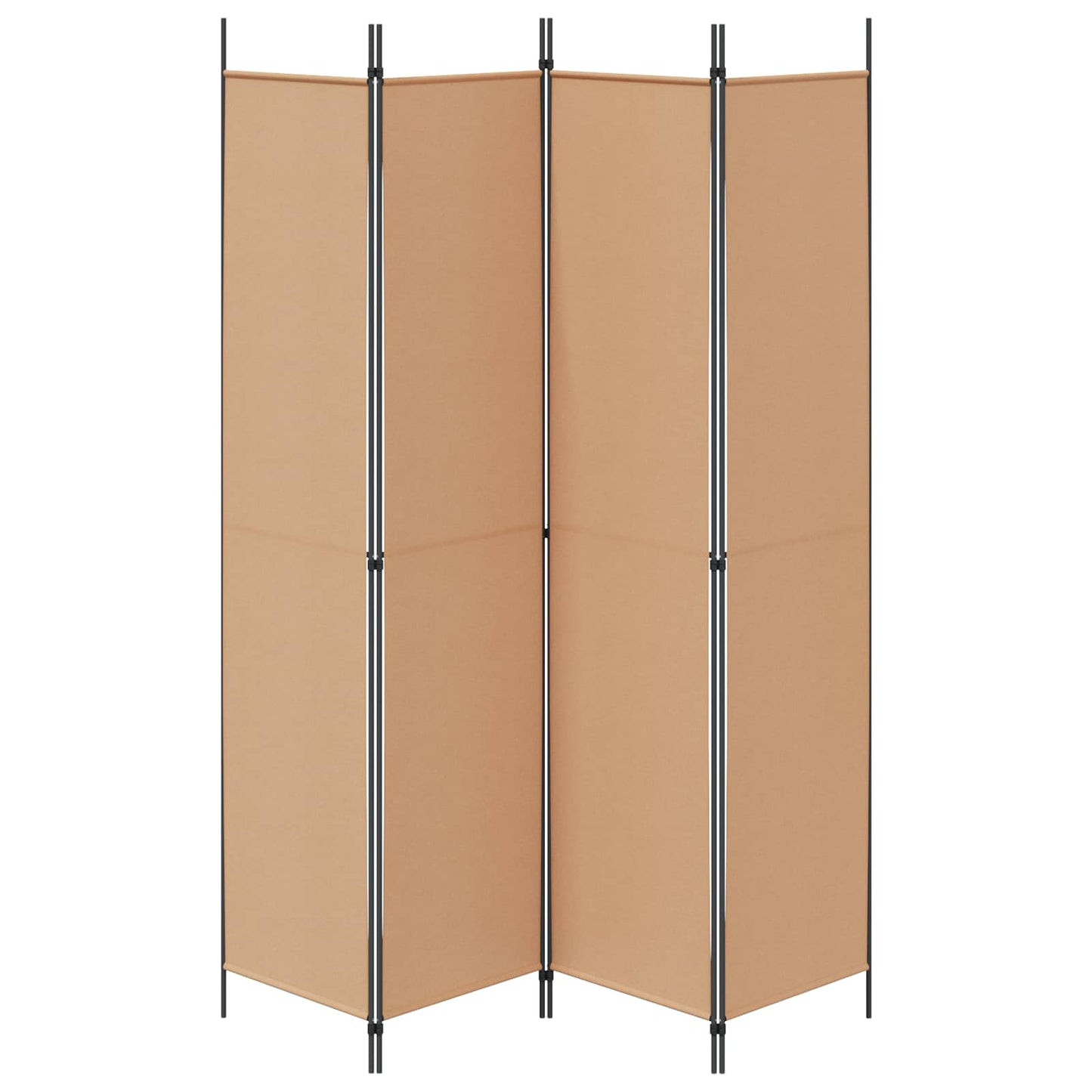 4-panelen roomdivider Beige 200 x 220 cm Stof
