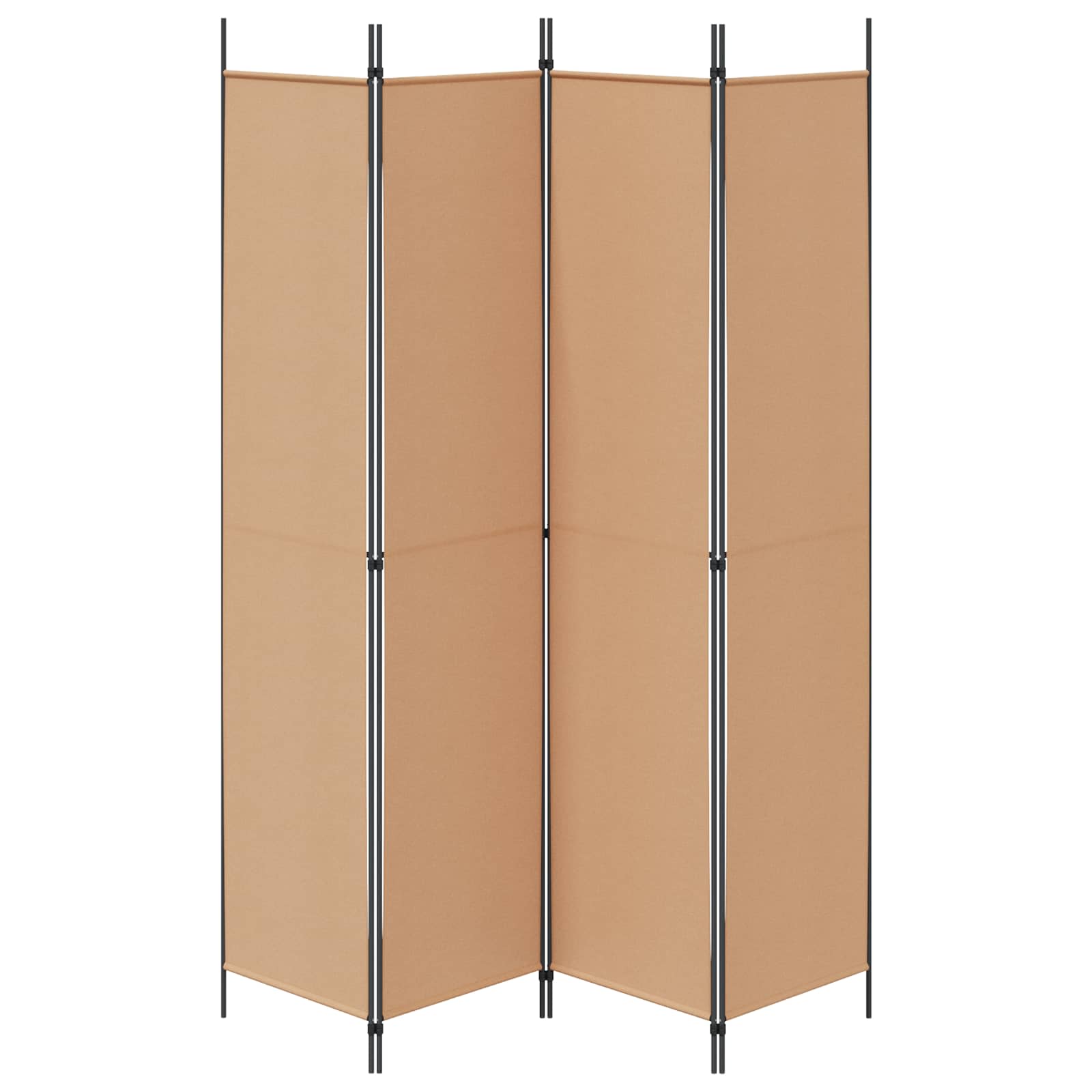 4-panelen roomdivider Beige 200 x 220 cm Stof