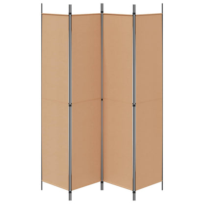 4-panelen roomdivider Beige 200 x 220 cm Stof