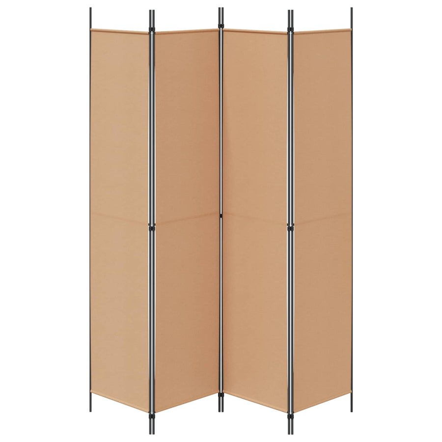 4-panelen roomdivider Beige 200 x 220 cm Stof
