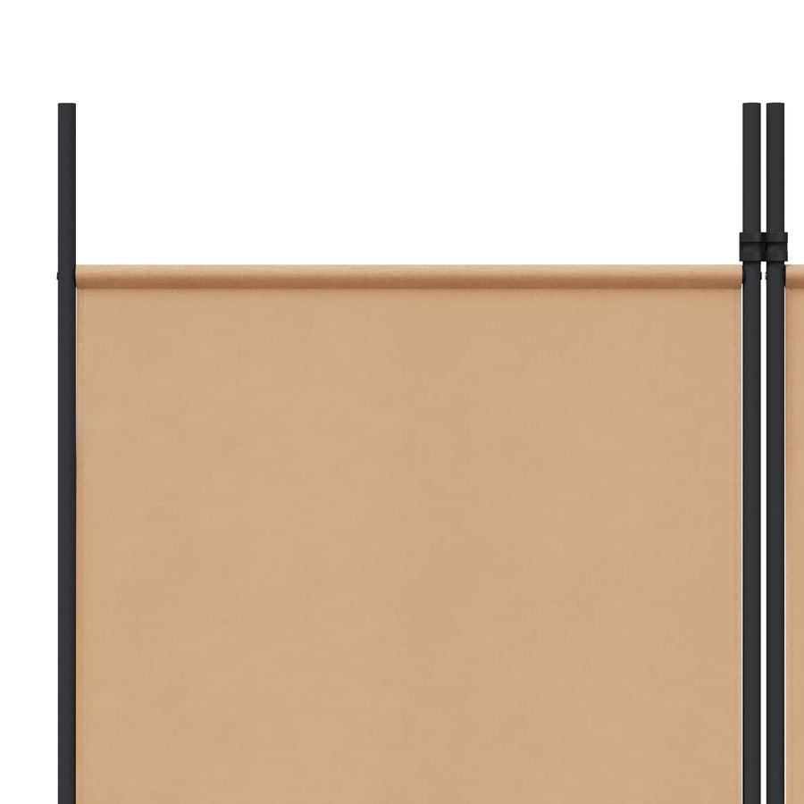 5-Panel Room Divider Beige 250 x 220 cm Stof