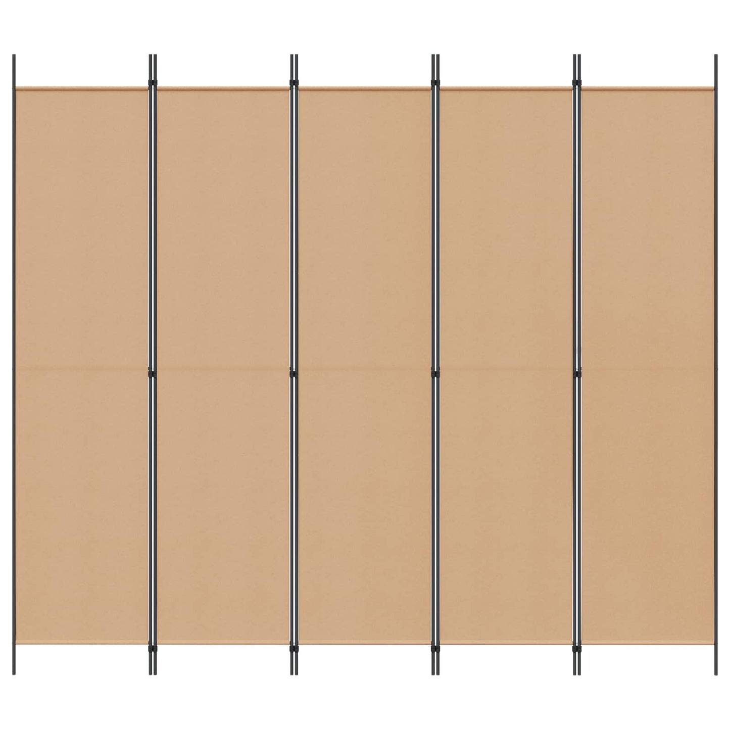 5-Panel Room Divider Beige 250 x 220 cm Stof
