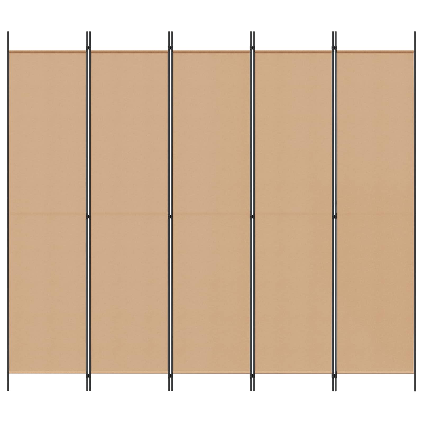 5-Panel Room Divider Beige 250 x 220 cm Stof
