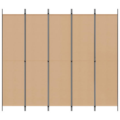 5-Panel Room Divider Beige 250 x 220 cm Stof