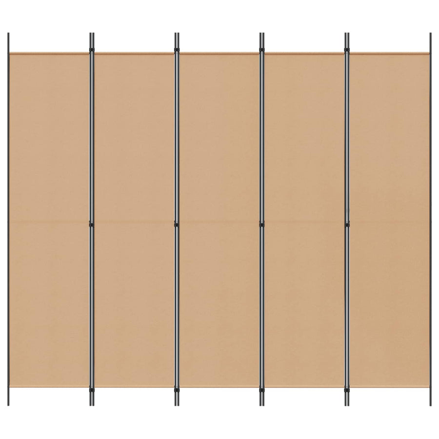 5-Panel Room Divider Beige 250 x 220 cm Stof