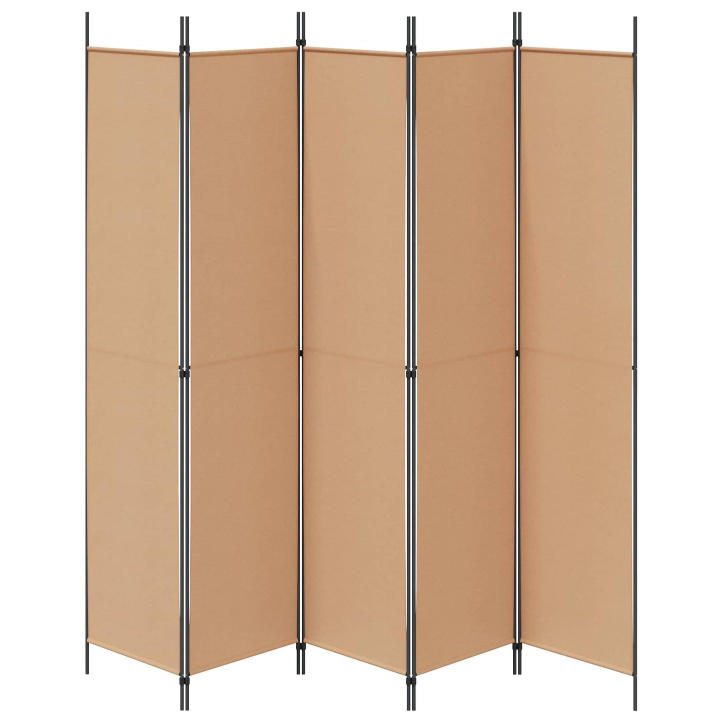 5-Panel Room Divider Beige 250 x 220 cm Stof
