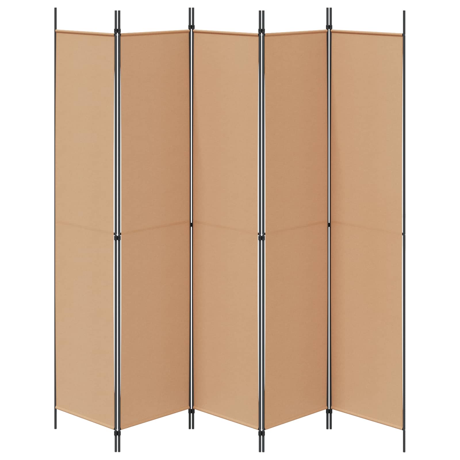 5-Panel Room Divider Beige 250 x 220 cm Stof