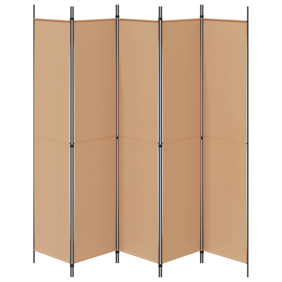 5-Panel Room Divider Beige 250 x 220 cm Stof