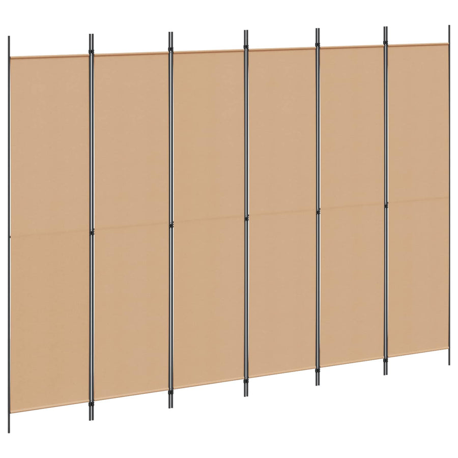 6-Panelen Kamerscherm Beige 300 x 220 cm Stof