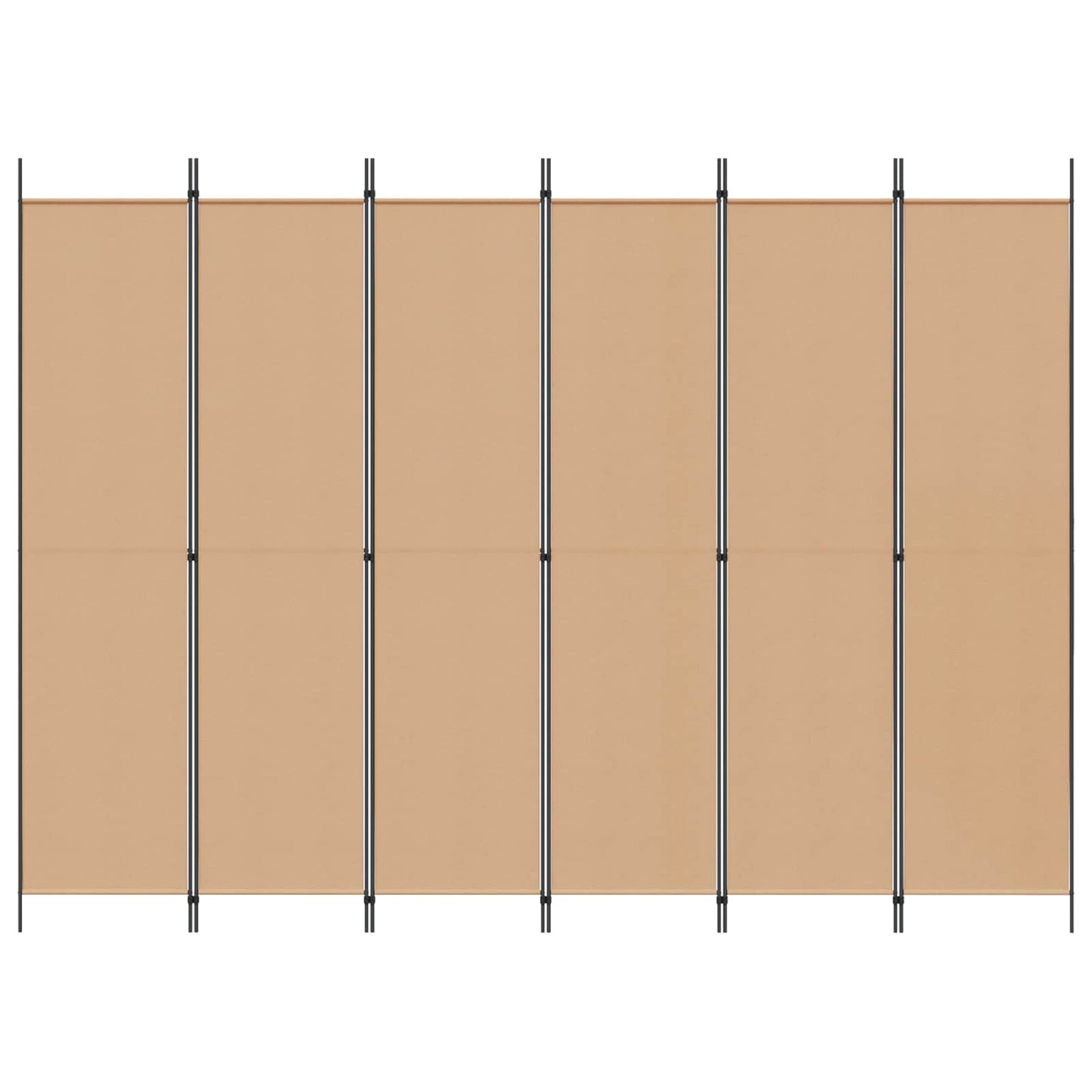 6-Panelen Kamerscherm Beige 300 x 220 cm Stof