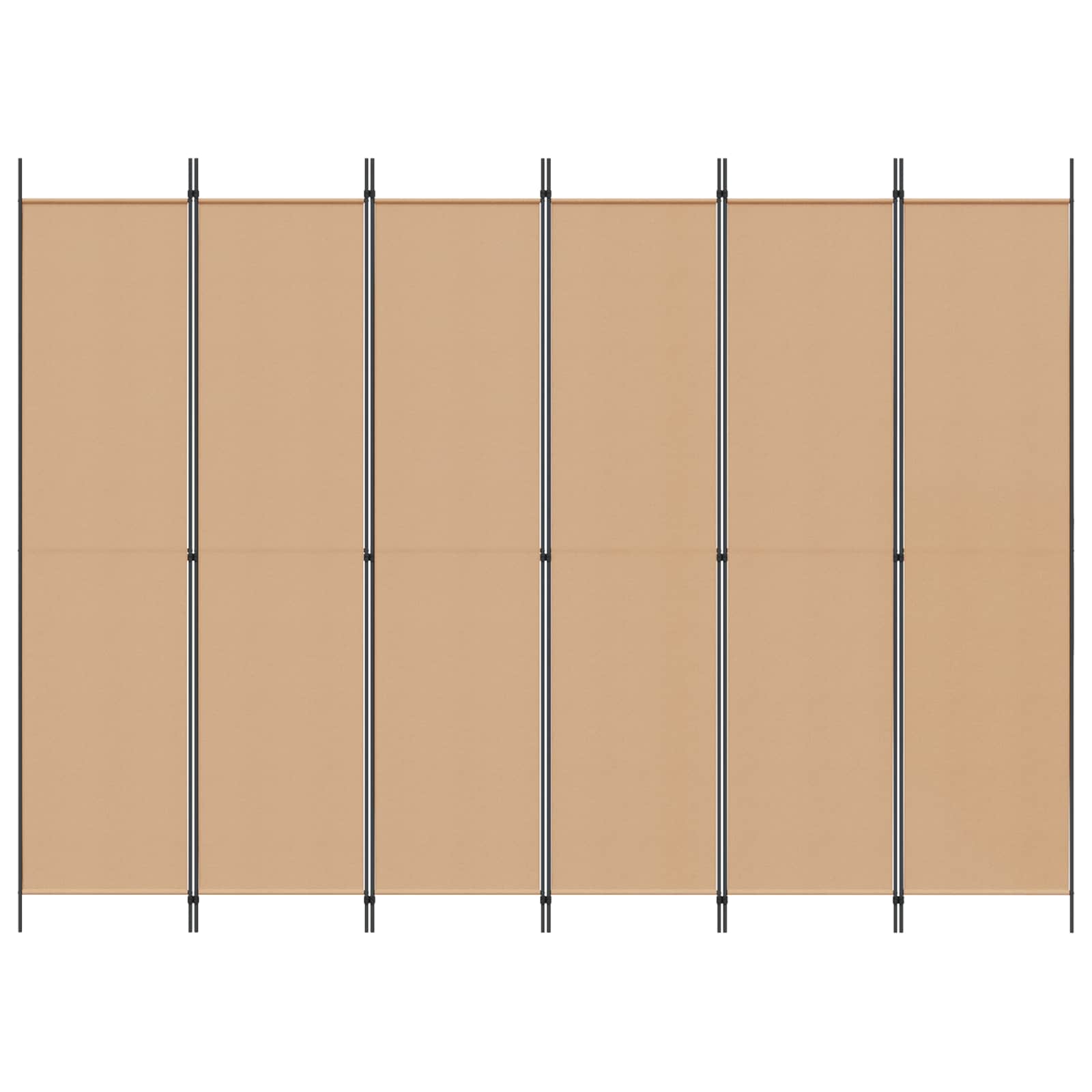 6-Panelen Kamerscherm Beige 300 x 220 cm Stof