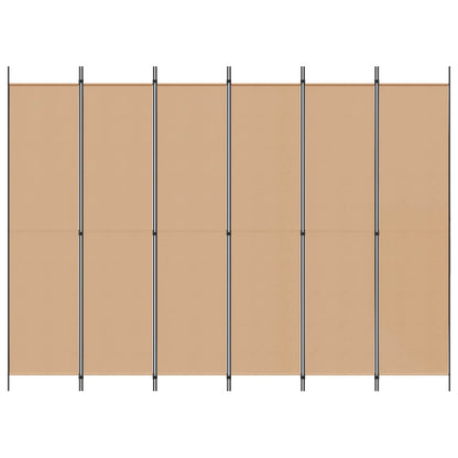 6-Panelen Kamerscherm Beige 300 x 220 cm Stof