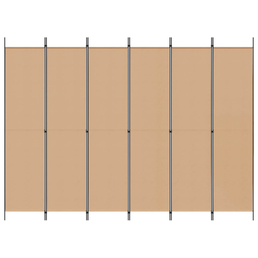 6-Panelen Kamerscherm Beige 300 x 220 cm Stof